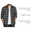 COOFANDY Men’s Flannel Plaid Shirts Long Sleeve Caual Button Down Shirts(Dark Grey)
