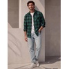 COOFANDY Men’s Flannel Plaid Shirts Long Sleeve Caual Button Down Shirts(Green)