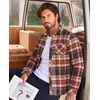 COOFANDY Men’s Flannel Plaid Shirts Long Sleeve Caual Button Down Shirts(Khaki&wine Red)