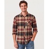 COOFANDY Men’s Flannel Plaid Shirts Long Sleeve Caual Button Down Shirts(Khaki&wine Red)