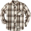 COOFANDY Men’s Flannel Plaid Shirts Long Sleeve Caual Button Down Shirts(Light Khaki&brown)