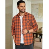 COOFANDY Men’s Flannel Plaid Shirts Long Sleeve Caual Button Down Shirts(Orange)