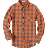 COOFANDY Men’s Flannel Plaid Shirts Long Sleeve Caual Button Down Shirts(Orange)