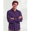 COOFANDY Men’s Flannel Plaid Shirts Long Sleeve Caual Button Down Shirts(Purple)