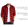 COOFANDY Men’s Flannel Plaid Shirts Long Sleeve Caual Button Down Shirts(Red)