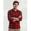 COOFANDY Men’s Flannel Plaid Shirts Long Sleeve Caual Button Down Shirts(Red)