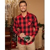 COOFANDY Men’s Flannel Plaid Shirts Long Sleeve Caual Button Down Shirts(Red)