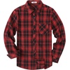 COOFANDY Men’s Flannel Plaid Shirts Long Sleeve Caual Button Down Shirts(Red Black)