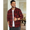 COOFANDY Men’s Flannel Plaid Shirts Long Sleeve Caual Button Down Shirts(Red Black)