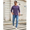 COOFANDY Men’s Henley Shirts Long Sleeve T-Shirt Lightweight Fashion Casual Pullover Tee Shirt(Purple)