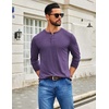 COOFANDY Men’s Henley Shirts Long Sleeve T-Shirt Lightweight Fashion Casual Pullover Tee Shirt(Purple)