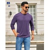 COOFANDY Men’s Henley Shirts Long Sleeve T-Shirt Lightweight Fashion Casual Pullover Tee Shirt(Purple)