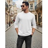 COOFANDY Mens Long Sleeve Tee Shirts Stretch Crew Neck Tee Shirts Casual T Shirts for Men(A-white)