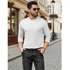 COOFANDY Mens Long Sleeve Tee Shirts Stretch Crew Neck Tee Shirts Casual T Shirts for Men(A-white)