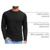 COOFANDY Mens Long Sleeve Tee Shirts Stretch Crew Neck Tee Shirts Casual T Shirts for Men(Black)