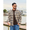 COOFANDY Mens Long Sleeve Tee Shirts Stretch Crew Neck Tee Shirts Casual T Shirts for Men(Brown)