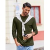 COOFANDY Mens Long Sleeve Tee Shirts Stretch Crew Neck Tee Shirts Casual T Shirts for Men(Dark Army Green)