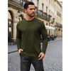 COOFANDY Mens Long Sleeve Tee Shirts Stretch Crew Neck Tee Shirts Casual T Shirts for Men(Dark Army Green)