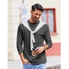 COOFANDY Mens Long Sleeve Tee Shirts Stretch Crew Neck Tee Shirts Casual T Shirts for Men(Dark Grey)