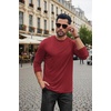 COOFANDY Mens Long Sleeve Tee Shirts Stretch Crew Neck Tee Shirts Casual T Shirts for Men(Deep Red)