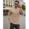 COOFANDY Mens Long Sleeve Tee Shirts Stretch Crew Neck Tee Shirts Casual T Shirts for Men(Khaki)