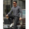 COOFANDY Mens Long Sleeve Tee Shirts Stretch Crew Neck Tee Shirts Casual T Shirts for Men(Light Grey)