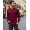 COOFANDY Mens Long Sleeve Tee Shirts Stretch Crew Neck Tee Shirts Casual T Shirts for Men(Wine Red)