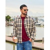 COOFANDY Mens Long Sleeve Tee Shirts Stretch Crew Neck Tee Shirts Casual T Shirts for Men(Wine Red)