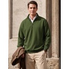 COOFANDY Mens Quarter Zip Pullover Fleece Sweatshirt Casual Quilt Sweater(Army Green)