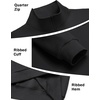 COOFANDY Mens Quarter Zip Pullover Fleece Sweatshirt Casual Quilt Sweater(Black)