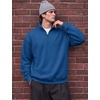 COOFANDY Mens Quarter Zip Pullover Fleece Sweatshirt Casual Quilt Sweater(Blue)