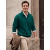COOFANDY Mens Quarter Zip Pullover Fleece Sweatshirt Casual Quilt Sweater(Lake Green)