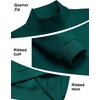 COOFANDY Mens Quarter Zip Pullover Fleece Sweatshirt Casual Quilt Sweater(Lake Green)