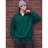 COOFANDY Mens Quarter Zip Pullover Fleece Sweatshirt Casual Quilt Sweater(Lake Green)