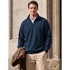 COOFANDY Mens Quarter Zip Pullover Fleece Sweatshirt Casual Quilt Sweater(Navy Blue)