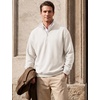 COOFANDY Mens Quarter Zip Pullover Fleece Sweatshirt Casual Quilt Sweater(White)