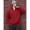 COOFANDY Mens Quarter Zip Pullover Fleece Sweatshirt Casual Quilt Sweater(Wine Red)