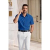 COOFANDY Men’s Short Sleeve Dress Shirts Wrinkle Free Casual Button Down Shirts with Pocket(Royal Blue)