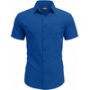 COOFANDY Men’s Short Sleeve Dress Shirts Wrinkle Free Casual Button Down Shirts with Pocket(Royal Blue)