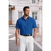 COOFANDY Men’s Short Sleeve Dress Shirts Wrinkle Free Casual Button Down Shirts with Pocket(Royal Blue)