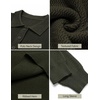 COOFANDY Men’s Sweater Long Sleeve Knitted Polo Textured Casual Pullover(Army Green)