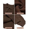 COOFANDY Men’s Sweater Long Sleeve Knitted Polo Textured Casual Pullover(Ash Brown)