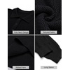 COOFANDY Men’s Sweater Long Sleeve Knitted Polo Textured Casual Pullover(Black)
