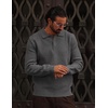 COOFANDY Men’s Sweater Long Sleeve Knitted Polo Textured Casual Pullover(Dark Grey)