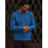 COOFANDY Men’s Sweater Long Sleeve Knitted Polo Textured Casual Pullover(Deep Blue)