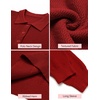 COOFANDY Men’s Sweater Long Sleeve Knitted Polo Textured Casual Pullover(Pure Red)