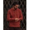 COOFANDY Men’s Sweater Long Sleeve Knitted Polo Textured Casual Pullover(Pure Red)