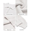 COOFANDY Men’s Sweater Long Sleeve Knitted Polo Textured Casual Pullover(White)