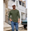COOFANDY Men’s T Shirts Long Sleeve Cotton Blend T-Shirts Casual Crew Neck Soft Basic Tee Shirts(Army Green)