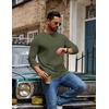 COOFANDY Men’s T Shirts Long Sleeve Cotton Blend T-Shirts Casual Crew Neck Soft Basic Tee Shirts(Army Green)